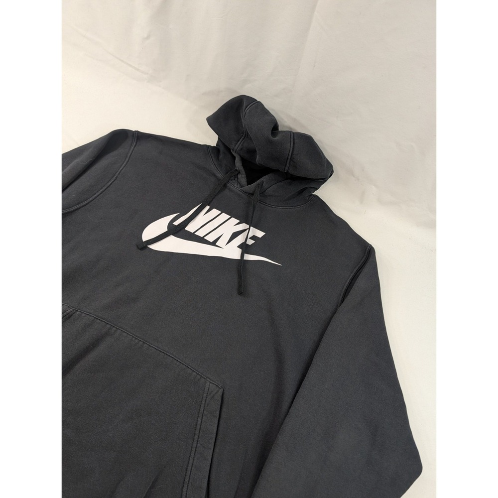 Nike Hoodie XXL Black Pullover Heavy Cotton Blended Sweatshirt Swoosh Pocket
